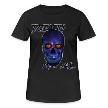 Kosmischer Death Metal Totenschädel - Frauen T-Shirt atmungsaktiv - Schwarz - Vorne - AI Model Female 172 light (172cm)