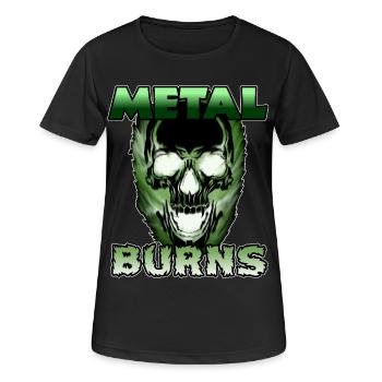 Toxisch Grüner Schädel Metal Burns - Frauen T-Shirt atmungsaktiv - Schwarz - Vorne - AI Model Female 172 light (172cm)