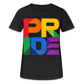 Lettrage arc-en-ciel Pride Modern Block Design - T-shirt respirant Femme - noir - Devant - AI Model Female 172 light (172cm)