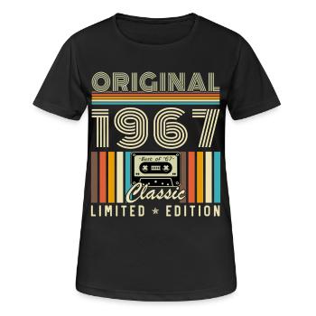 60 Jahre 1967 Vintage Retro Geburtstagsgeschenk - Frauen T-Shirt atmungsaktiv - Schwarz - Vorne - AI Model Female 172 light (172cm)