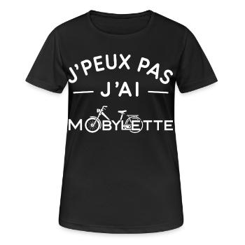 Mobylette Humour Cadeau Rétro Deux Roues - T-shirt respirant Femme - noir - Devant - AI Model Female 172 light (172cm)