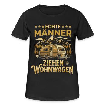 Wohnwagen Spruch - Lustiges Camper T-Shirt  - Frauen T-Shirt atmungsaktiv - Schwarz - Vorne - AI Model Female 172 light (172cm)