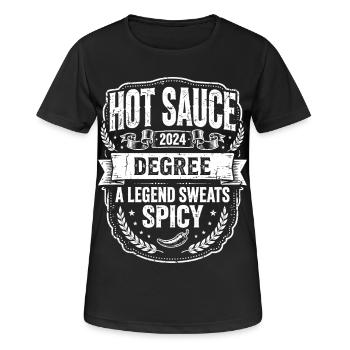 Légende du degré épicé de la sauce piquante - T-shirt respirant Femme - noir - Devant - AI Model Female 172 light (172cm)