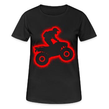 Quad ATV Motocross Kinder Herren Jungen Offroad - Frauen T-Shirt atmungsaktiv - Schwarz - Vorne - AI Model Female 172 light (172cm)