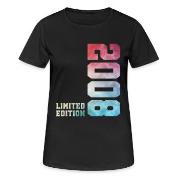 18. Geburtstag Limited Edition 2008 Jahrgang 2008 - Frauen T-Shirt atmungsaktiv - Schwarz - Vorne - AI Model Female 172 light (172cm)