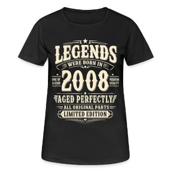 18. Geburtstag Geschenk Mann 2008 Vintage Retro - Frauen T-Shirt atmungsaktiv - Schwarz - Vorne - AI Model Female 172 light (172cm)