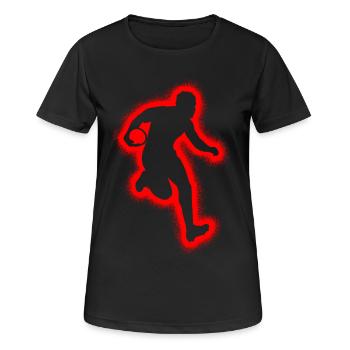Rugbyspieler Herren Jungen Rugby - Frauen T-Shirt atmungsaktiv - Schwarz - Vorne - AI Model Female 172 light (172cm)