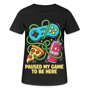 Ich habe mein Spiel für dich pausiert - Frauen T-Shirt atmungsaktiv - Schwarz - Vorne - AI Model Female 172 light (172cm)