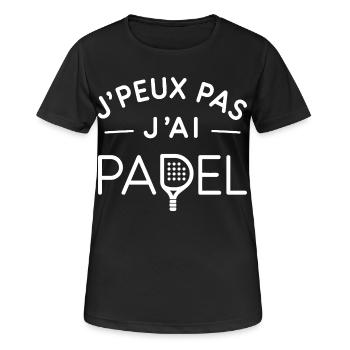 Padel Humour Cadeau Passionné de Raquette - T-shirt respirant Femme - noir - Devant - AI Model Female 172 light (172cm)