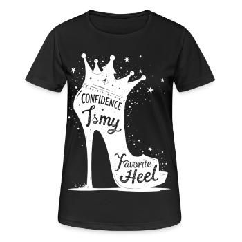 Confidence is my favorite Heel - High Heel Silhoue - Frauen T-Shirt atmungsaktiv - Schwarz - Vorne - AI Model Female 172 light (172cm)