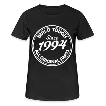 Vintage Abzeichen Seit 1994 - Frauen T-Shirt atmungsaktiv - Schwarz - Vorne - AI Model Female 172 light (172cm)