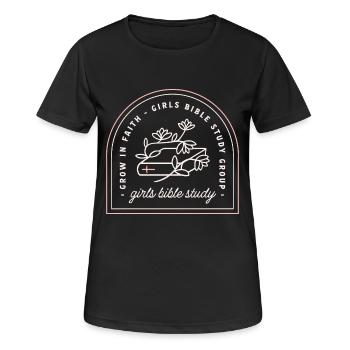 Mädchen-Bibelstudien-Christliche Gruppe - Frauen T-Shirt atmungsaktiv - Schwarz - Vorne - AI Model Female 172 light (172cm)