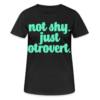 Pas timide otrovert - T-shirt respirant Femme - noir - Devant - AI Model Female 172 light (172cm)