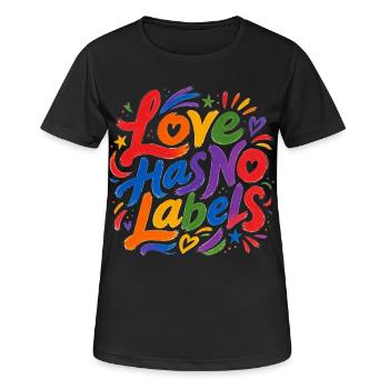 Love Has No Labels for Pride Fans Tshirt Stickers - Women's Breathable T-Shirt - black - Front - AI Model Female 172 light (172cm)