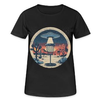 Panier UFO de disc golf Retro Vintage Desert After - T-shirt respirant Femme - noir - Devant - AI Model Female 172 light (172cm)