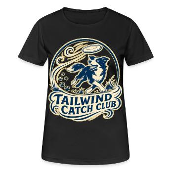 TAILWIND CATCH CLUB Hund - Frauen T-Shirt atmungsaktiv - Schwarz - Vorne - AI Model Female 172 light (172cm)