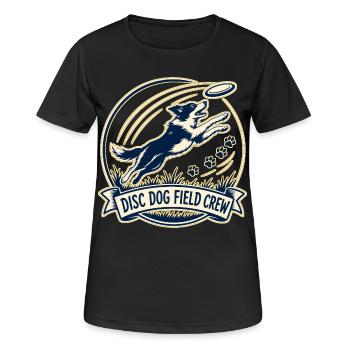 DISC DOG FIELD CREW Hund - Women's Breathable T-Shirt - black - Front - AI Model Female 172 light (172cm)