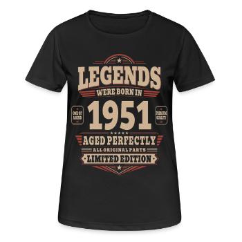 75. Geburtstag Geschenk Mann 1951 Vintage Retro - Frauen T-Shirt atmungsaktiv - Schwarz - Vorne - AI Model Female 172 light (172cm)