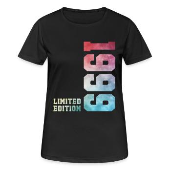 27. Geburtstag Limited Edition 1999 Jahrgang 1999 - Frauen T-Shirt atmungsaktiv - Schwarz - Vorne - AI Model Female 172 light (172cm)
