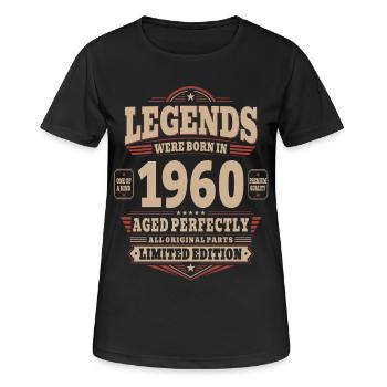 Cadeau d’anniversaire 66e mari Vintage rétro des années 1960 - T-shirt respirant Femme - noir - Devant - AI Model Female 172 light (172cm)