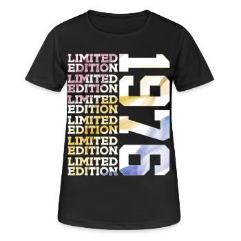 LIMITED EDITION 1976 - 50 JAHRE - 50. GEBURTSTAG - Frauen T-Shirt atmungsaktiv - Schwarz - Vorne - AI Model Female 172 light (172cm)