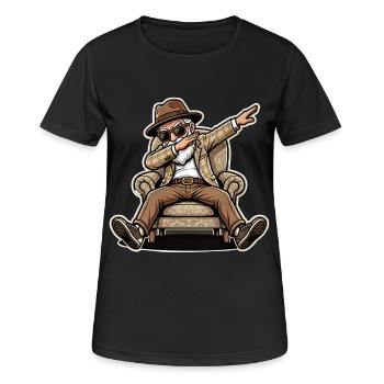 Grand-père retraité cool - T-shirt respirant Femme - noir - Devant - AI Model Female 172 light (172cm)