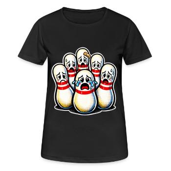 Bowling Pins - Frauen T-Shirt atmungsaktiv - Schwarz - Vorne - AI Model Female 172 light (172cm)
