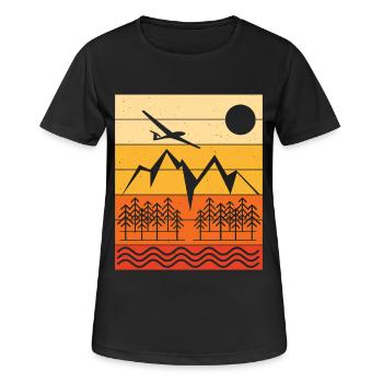 Aménagement paysager en plan, coucher de soleil - T-shirt respirant Femme - noir - Devant - AI Model Female 172 light (172cm)