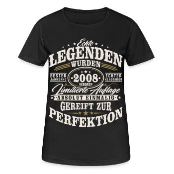 2008 Jahrgang Vintage Geburtstag Geschenk Retro - Frauen T-Shirt atmungsaktiv - Schwarz - Vorne - AI Model Female 172 light (172cm)