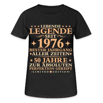 1976 Baujahr Geburtstag Vintage 50 Jahre - Frauen T-Shirt atmungsaktiv - Schwarz - Vorne - AI Model Female 172 light (172cm)