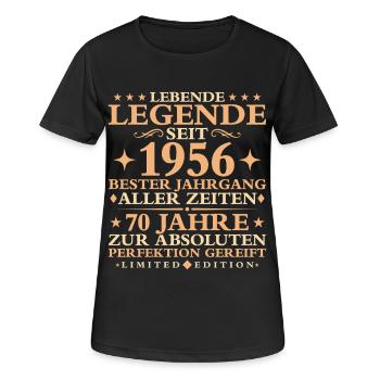 1956 Baujahr Geburtstag Vintage 70 Jahre - Frauen T-Shirt atmungsaktiv - Schwarz - Vorne - AI Model Female 172 light (172cm)