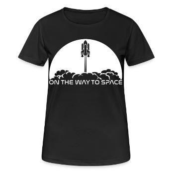 Take-off under a white sun - Women's Breathable T-Shirt - black - Front - AI Model Female 172 light (172cm)