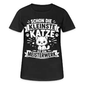 Schon die kleinste Katze ist ein Meisterwerk - Frauen T-Shirt atmungsaktiv - Schwarz - Vorne - AI Model Female 172 light (172cm)