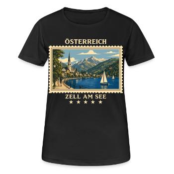 Österreich Zell am See Vintage Reisemarke - Frauen T-Shirt atmungsaktiv - Schwarz - Vorne - AI Model Female 172 light (172cm)