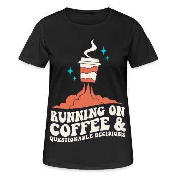 Coffee for questionable decisions - Women's Breathable T-Shirt - black - Front - AI Model Female 172 light (172cm)
