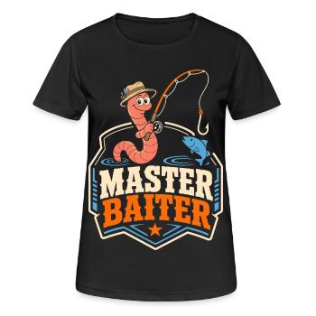Maître Baiter Jeu de mots Ange - T-shirt respirant Femme - noir - Devant - AI Model Female 172 light (172cm)