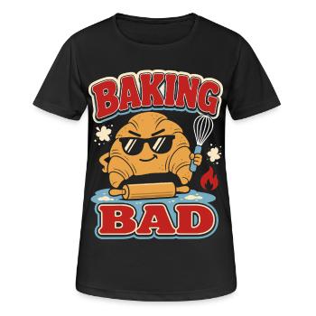 Baking Bad Croissant - Frauen T-Shirt atmungsaktiv - Schwarz - Vorne - AI Model Female 172 light (172cm)