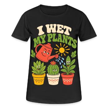 J’arrose mes plantes - T-shirt respirant Femme - noir - Devant - AI Model Female 172 light (172cm)