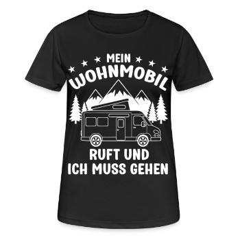 Mein Wohnmobil ruft und ich muss gehen Camping - Frauen T-Shirt atmungsaktiv - Schwarz - Vorne - AI Model Female 172 light (172cm)