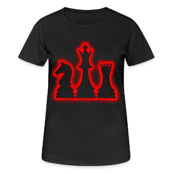Schachspiel Kinder Schachfiguren Herren Schach - Frauen T-Shirt atmungsaktiv - Schwarz - Vorne - AI Model Female 172 light (172cm)