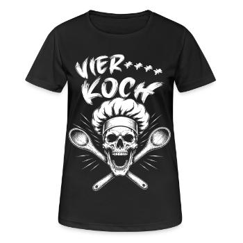 Schädelkoch Punkgrafik - Frauen T-Shirt atmungsaktiv - Schwarz - Vorne - AI Model Female 172 light (172cm)