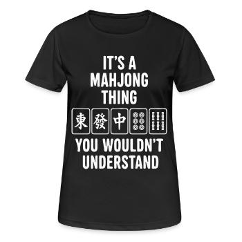 Ein Mahjong Ding, das du nicht verstehen würdest - Frauen T-Shirt atmungsaktiv - Schwarz - Vorne - AI Model Female 172 light (172cm)