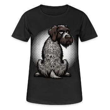 Deutsch Drahthaar Deutsch-Drahthaar Besitzer - Frauen T-Shirt atmungsaktiv - Schwarz - Vorne - AI Model Female 172 light (172cm)