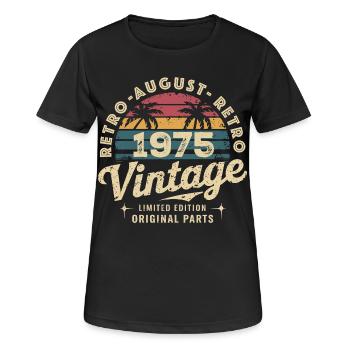 Vintage August 1975 Geburtstag August 1975 Berg - Frauen T-Shirt atmungsaktiv - Schwarz - Vorne - AI Model Female 172 light (172cm)