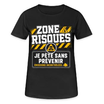 Pète Péteur Cadeau humour personnalisé - T-shirt respirant Femme - noir - Devant - AI Model Female 172 light (172cm)
