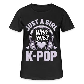 K-Pop - Women's Breathable T-Shirt - black - Front - AI Model Female 172 light (172cm)
