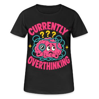 En ce moment, je réfléchis trop au cerveau - T-shirt respirant Femme - noir - Devant - AI Model Female 172 light (172cm)
