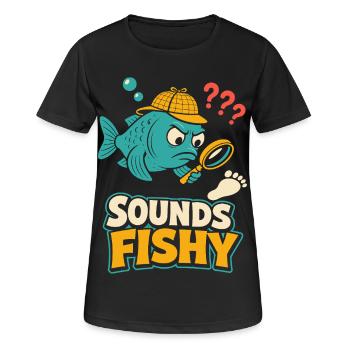Sounds Fishy Detektivfisch - Frauen T-Shirt atmungsaktiv - Schwarz - Vorne - AI Model Female 172 light (172cm)