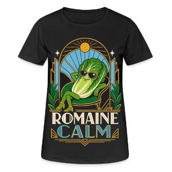 Romaine Calm Salat Wortspiel - Frauen T-Shirt atmungsaktiv - Schwarz - Vorne - AI Model Female 172 light (172cm)