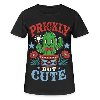 Prickly but Cute Kaktus - Frauen T-Shirt atmungsaktiv - Schwarz - Vorne - AI Model Female 172 light (172cm)